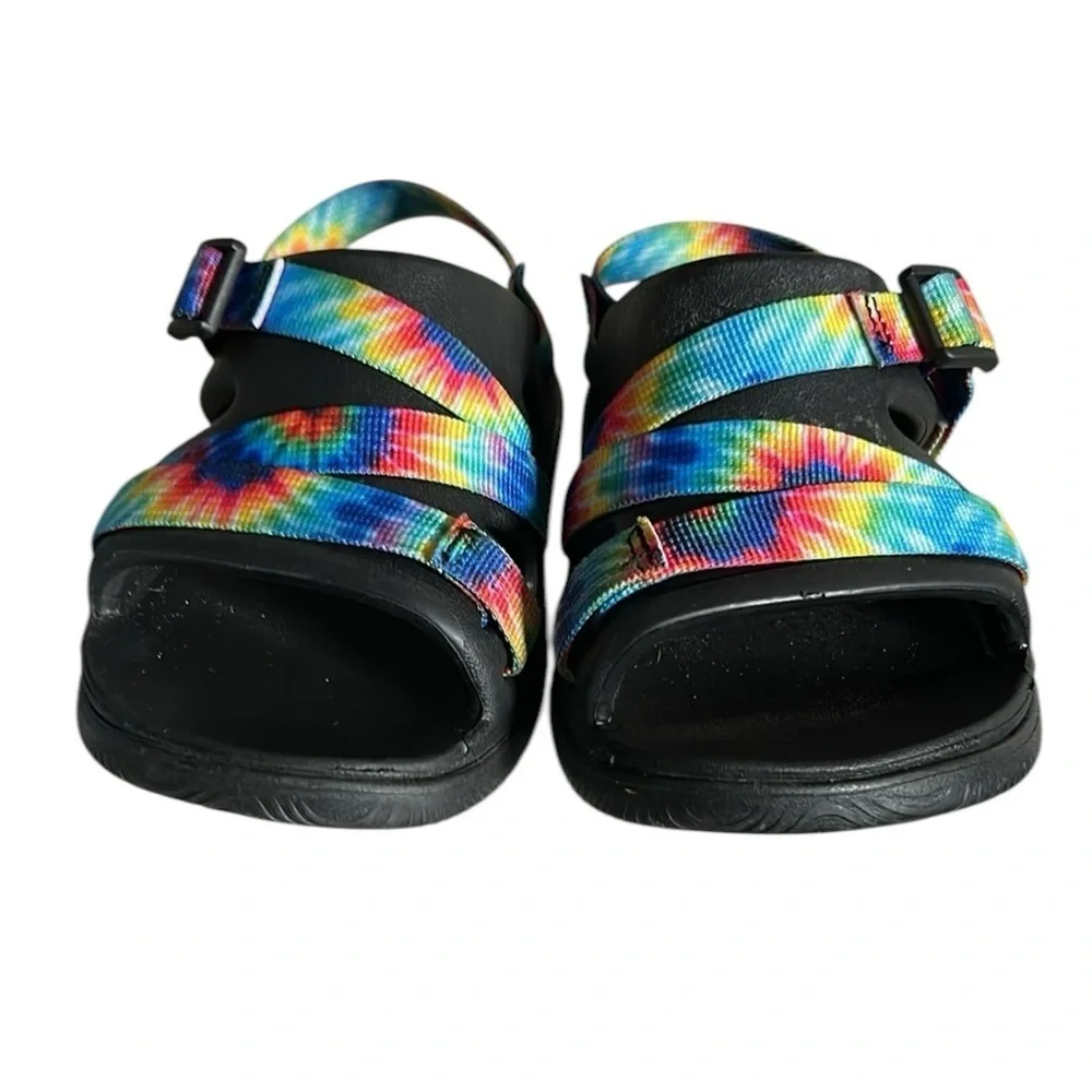 Chaco Chillos Sport Kid's Sandals Black with Tie Dye Unisex Size 1